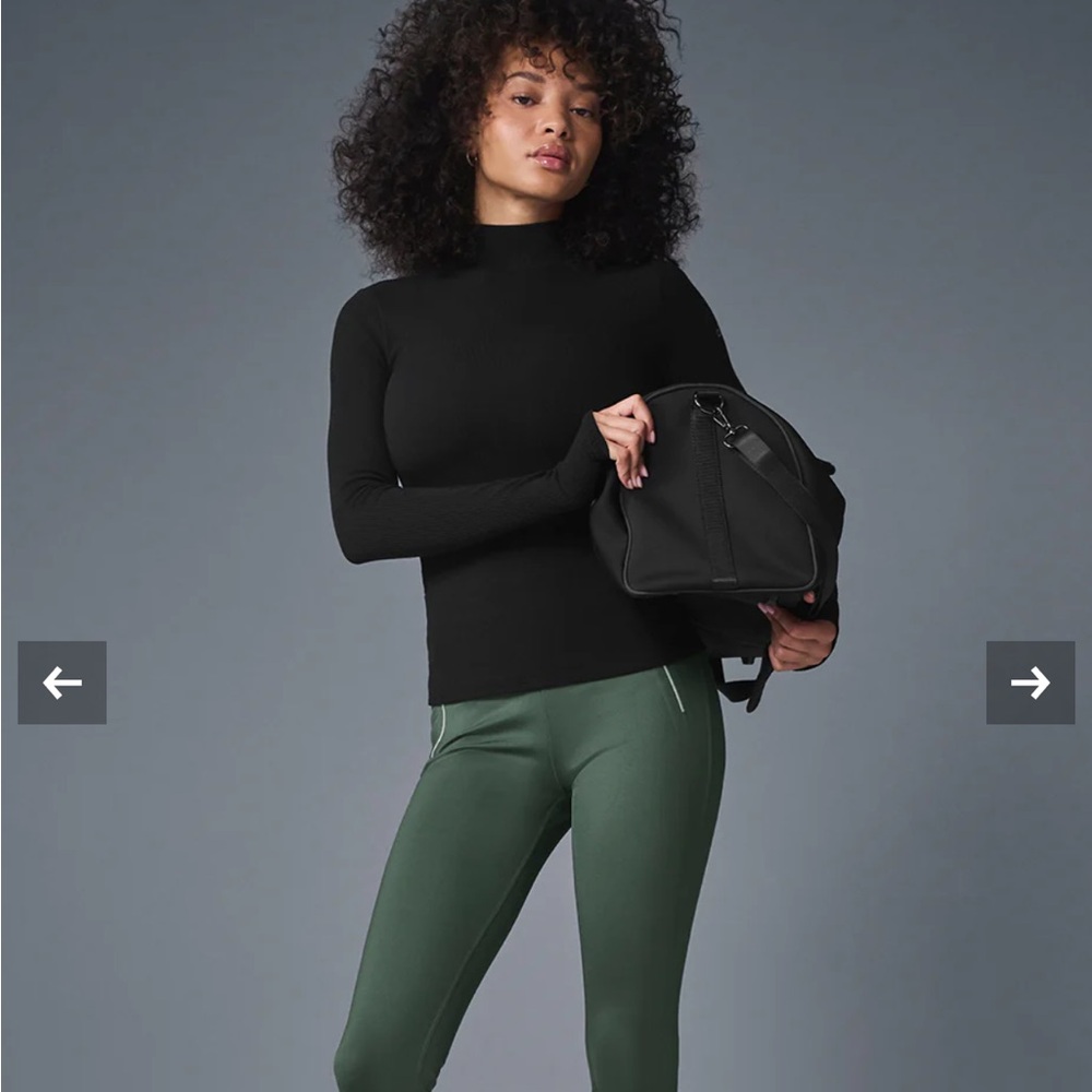 Alo Wellness Rib Mock Neck Long Sleeve - Size Small